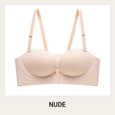 Soutien-gorge Push-up à Fermeture Frontale avec Bretelles Invisibles