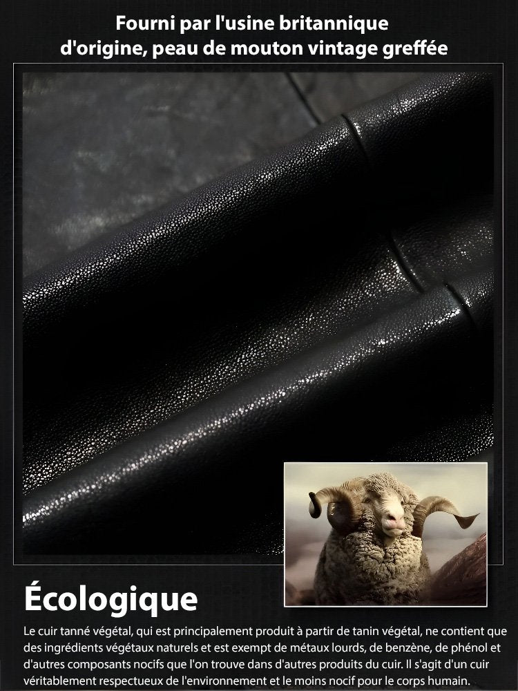 🔥Remise anticipée automne/hiver 🔥- 49% de réduction🔥【Cadeau parfait】🔥😎 Hommes hiver chic polaire veste en cuir🍂