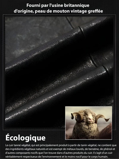 🔥Remise anticipée automne/hiver 🔥- 49% de réduction🔥【Cadeau parfait】🔥😎 Hommes hiver chic polaire veste en cuir🍂