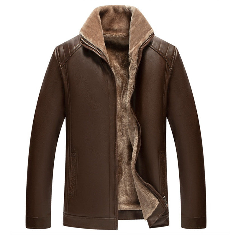 🔥Remise anticipée automne/hiver 🔥- 49% de réduction🔥【Cadeau parfait】🔥😎 Hommes hiver chic polaire veste en cuir🍂