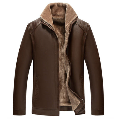 🔥Remise anticipée automne/hiver 🔥- 49% de réduction🔥【Cadeau parfait】🔥😎 Hommes hiver chic polaire veste en cuir🍂