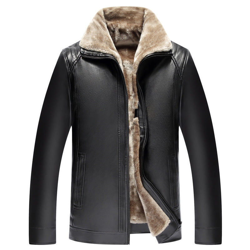 🔥Remise anticipée automne/hiver 🔥- 49% de réduction🔥【Cadeau parfait】🔥😎 Hommes hiver chic polaire veste en cuir🍂