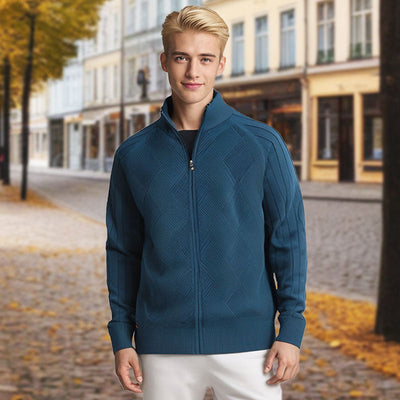 Pull décontracté à manches longues et fermeture éclair de haute qualité pour hommes, 100 % coton