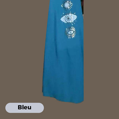 🔥Robe longue sans manches pour femmes avec impression de l'œil