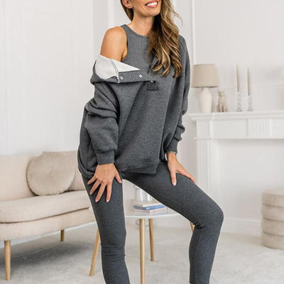 👚 50% DE RÉDUCTION ! 🏃‍♀️ Ensemble Sport 3 pièces Femme (Pull Capuche + Gilet + Pantalon) - Confortable et Tendance pour Quotidien ou Sport 2025 ✨📦