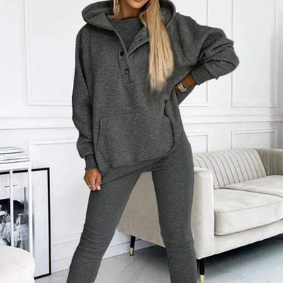 👚 50% DE RÉDUCTION ! 🏃‍♀️ Ensemble Sport 3 pièces Femme (Pull Capuche + Gilet + Pantalon) - Confortable et Tendance pour Quotidien ou Sport 2025 ✨📦