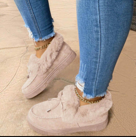 🚚 20% sur la deuxième paire de chaussures 🔥Chaussures en coton épais et chaud à bout rond pour femmes