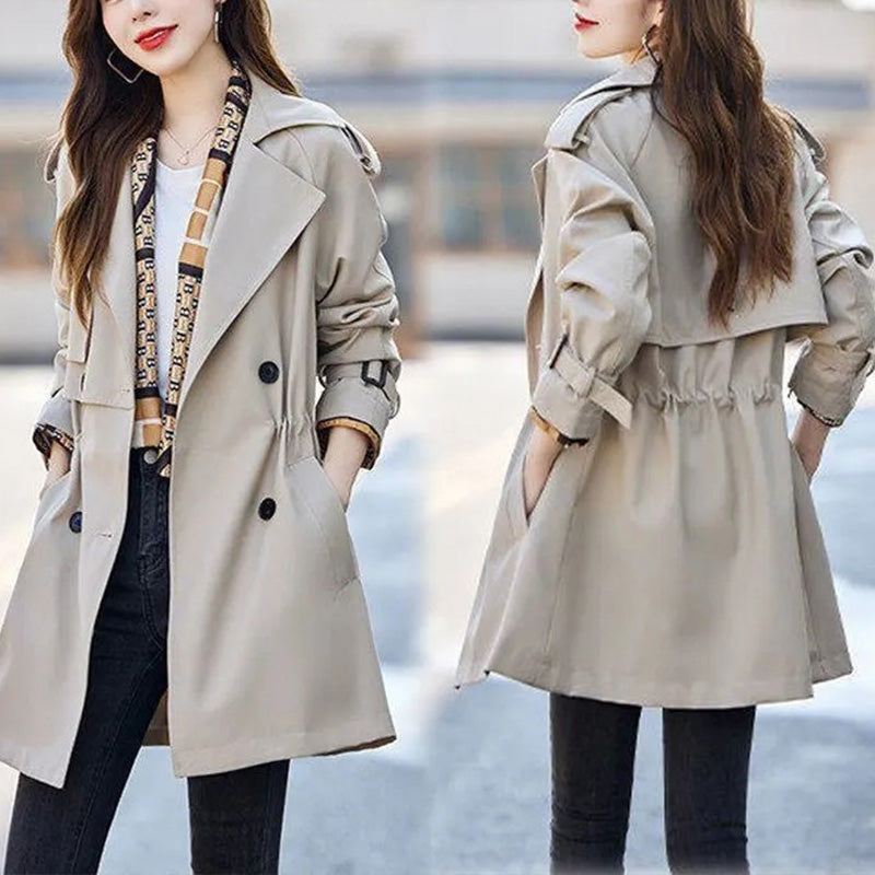 🔥 45% OFF !!🔥Trench-coat mi-long amincissant à revers pour femmes💝ACHETEZ 2- LIVRAISON GRATUITE