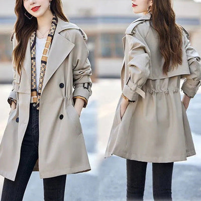 🔥 45% OFF !!🔥Trench-coat mi-long amincissant à revers pour femmes💝ACHETEZ 2- LIVRAISON GRATUITE