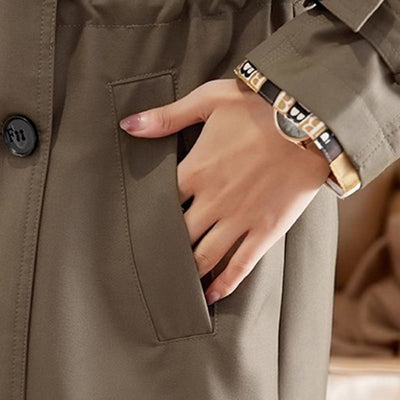 🔥 45% OFF !!🔥Trench-coat mi-long amincissant à revers pour femmes💝ACHETEZ 2- LIVRAISON GRATUITE