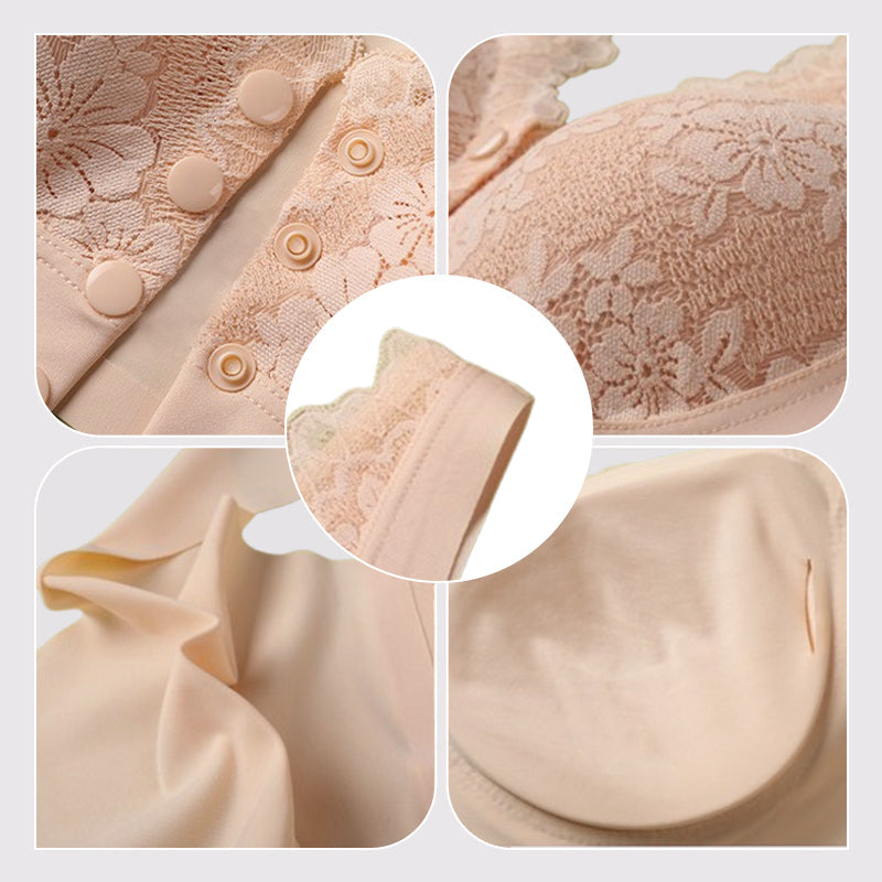 Soutien-gorge à larges bretelles sans armature à fermeture frontale pour femmes