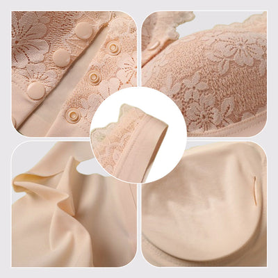 Soutien-gorge à larges bretelles sans armature à fermeture frontale pour femmes