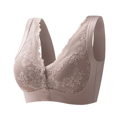 Soutien-gorge à larges bretelles sans armature à fermeture frontale pour femmes