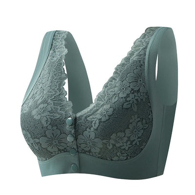 Soutien-gorge à larges bretelles sans armature à fermeture frontale pour femmes