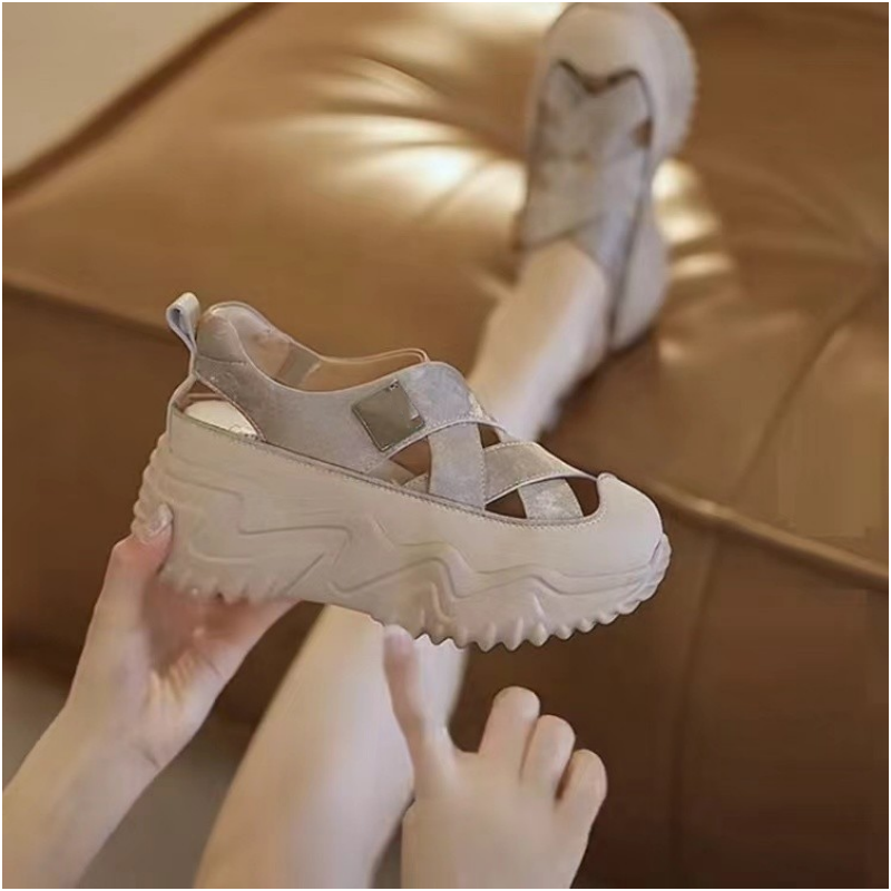 Sandales creuses à semelle épaisse pour femmes