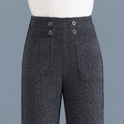 Pantalons droits légèrement évasés pour femmes, épais et décontractés