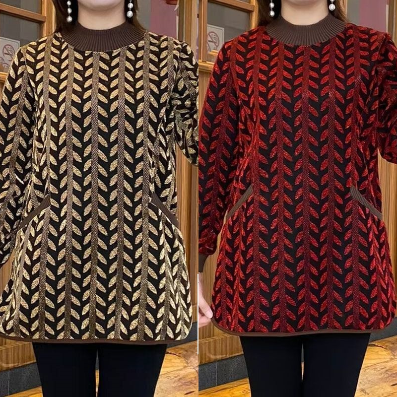 Haut à Manches Longues Doublé Chaud et Tendance avec Poches pour Femmes