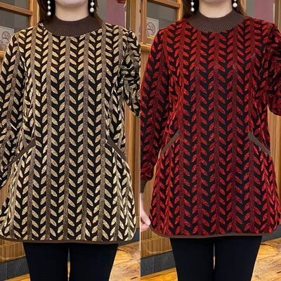 Haut à Manches Longues Doublé Chaud et Tendance avec Poches pour Femmes