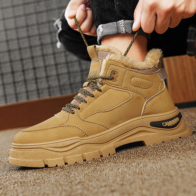 Bottes de Randonnée Isolées d'Hiver pour Hommes avec Doublure en Peluche