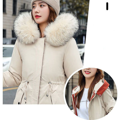 🎁Vente précoce du Black Friday🎁 Manteau d'hiver pour femme avec capuche et col en fourrure, parka décontractée⛄
