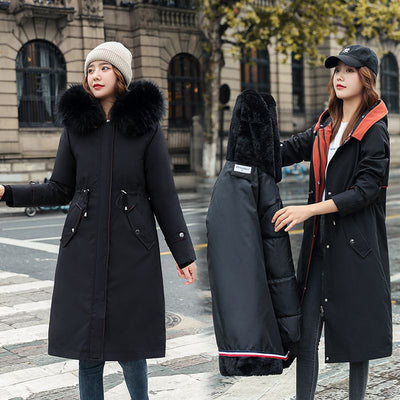 🎁Vente précoce du Black Friday🎁 Manteau d'hiver pour femme avec capuche et col en fourrure, parka décontractée⛄
