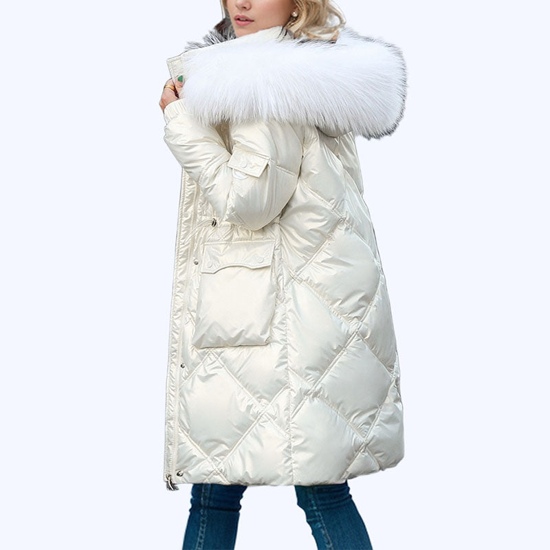 Manteau d'hiver matelassé brillant pour femmes