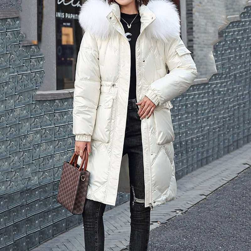 Manteau d'hiver matelassé brillant pour femmes