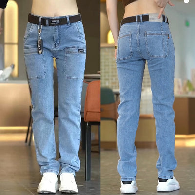 Jean extensible à jambe droite pour homme