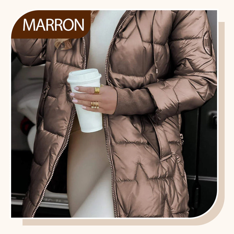 🔥 Soldes du Nouvel An - 49% de réduction 🔥Manteau en Coton à Capuche Mi-Long pour Femme