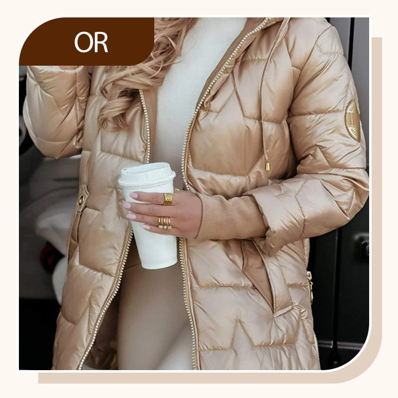 🔥 Soldes du Nouvel An - 49% de réduction 🔥Manteau en Coton à Capuche Mi-Long pour Femme