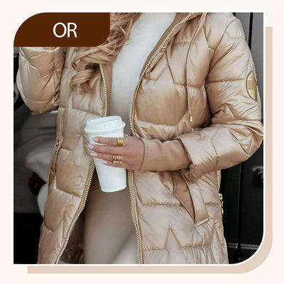 🔥 Soldes du Nouvel An - 49% de réduction 🔥Manteau en Coton à Capuche Mi-Long pour Femme