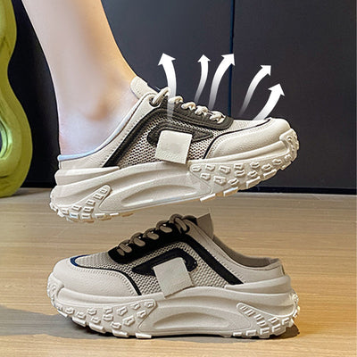 Baskets à semelle épaisse et à talon incliné pour femmes