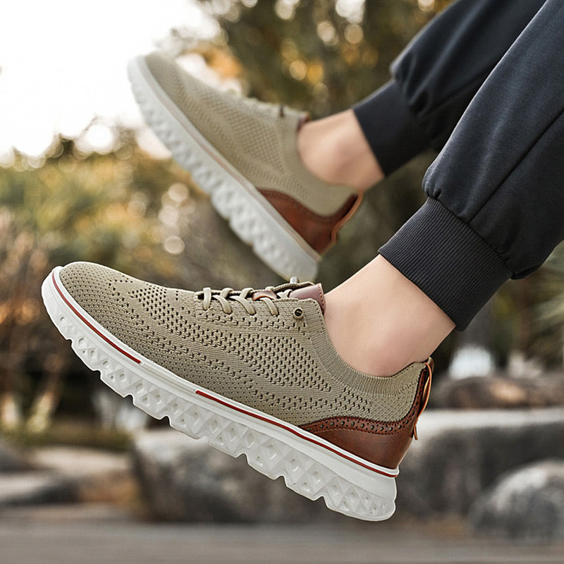 Baskets patchwork en tricot légères et respirantes pour homme