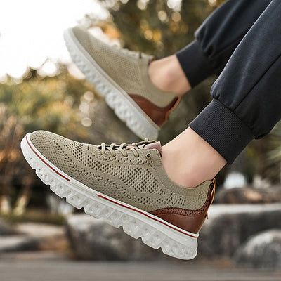 Baskets patchwork en tricot légères et respirantes pour homme