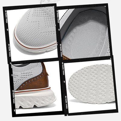 Baskets patchwork en tricot légères et respirantes pour homme