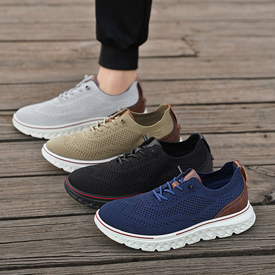 Baskets patchwork en tricot légères et respirantes pour homme