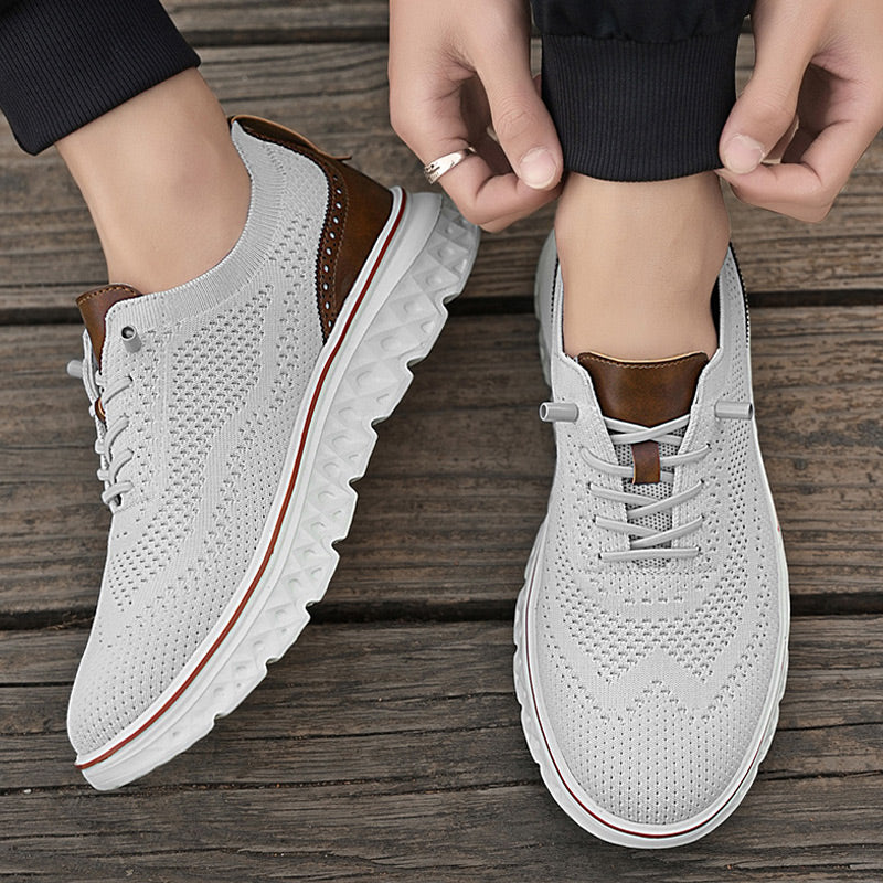 Baskets patchwork en tricot légères et respirantes pour homme