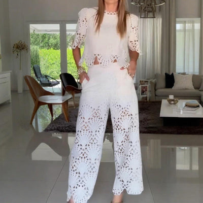 Ensemble 2 pièces en dentelle pour femmes