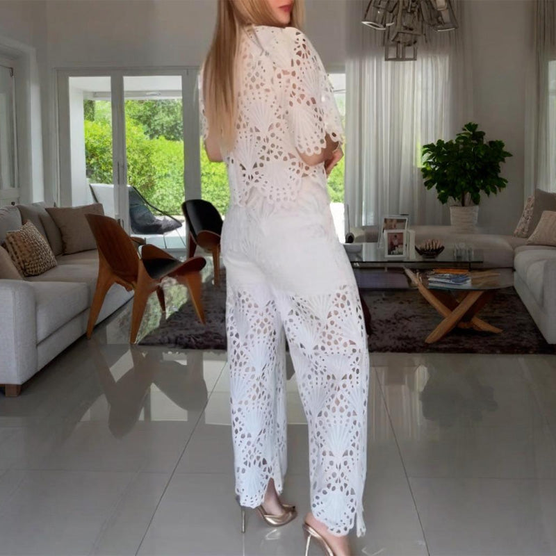 Ensemble 2 pièces en dentelle pour femmes