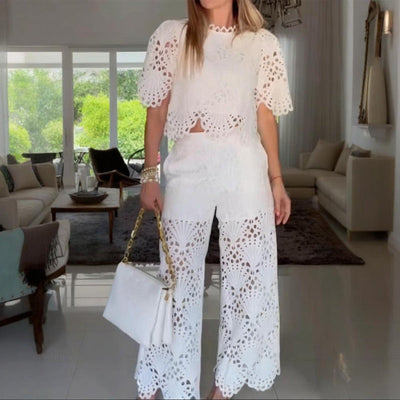 Ensemble 2 pièces en dentelle pour femmes