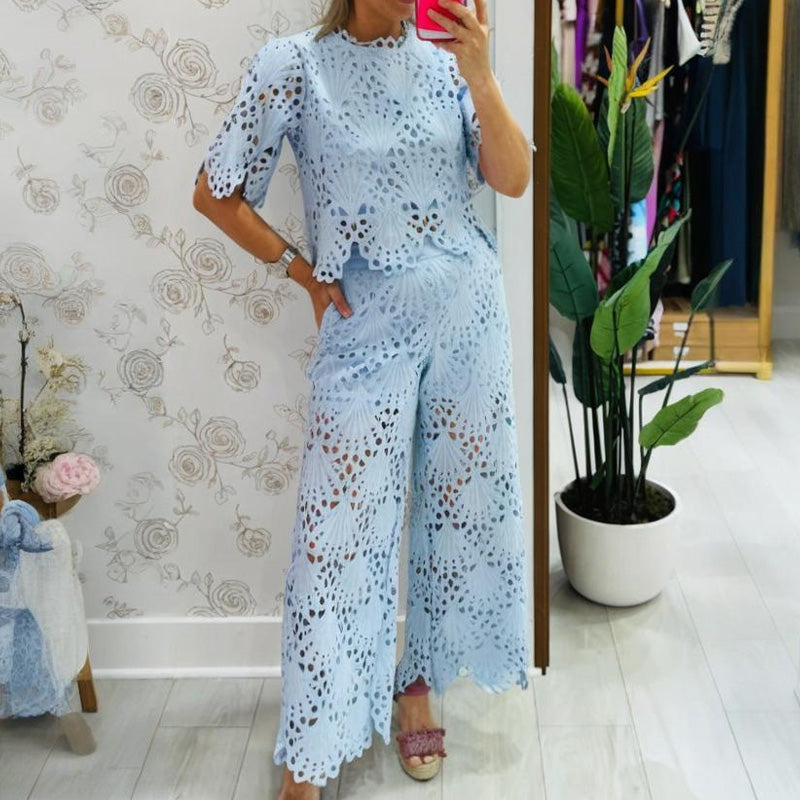 Ensemble 2 pièces en dentelle pour femmes