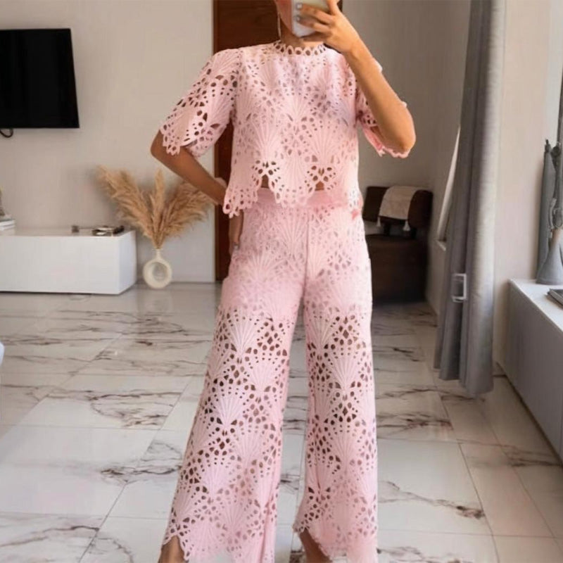 Ensemble 2 pièces en dentelle pour femmes