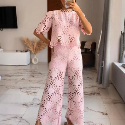 Ensemble 2 pièces en dentelle pour femmes