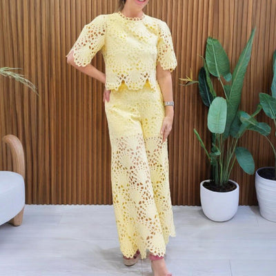 Ensemble 2 pièces en dentelle pour femmes
