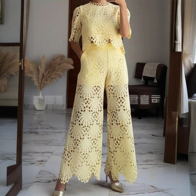 Ensemble 2 pièces en dentelle pour femmes