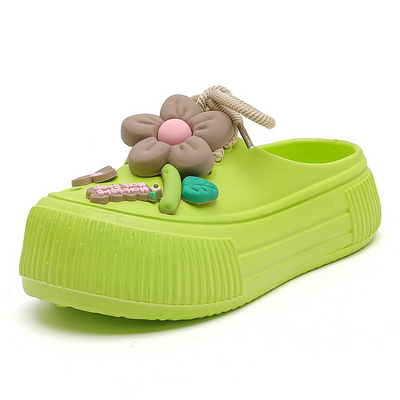 Chaussons respirants pour femmes avec décoration florale