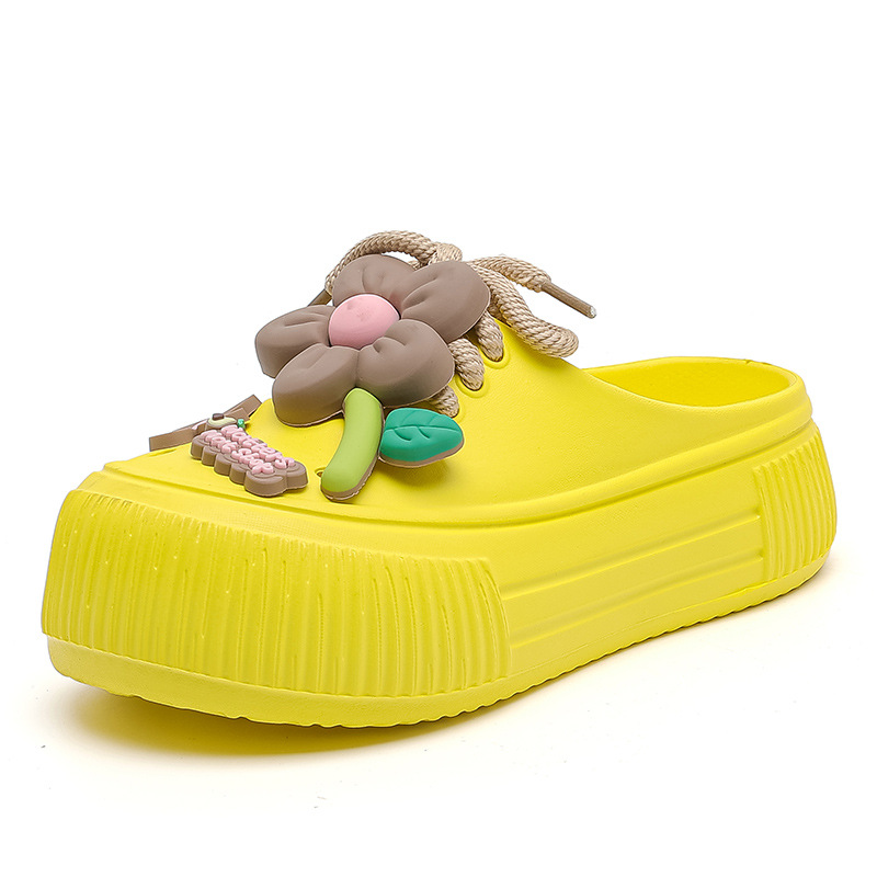 Chaussons respirants pour femmes avec décoration florale