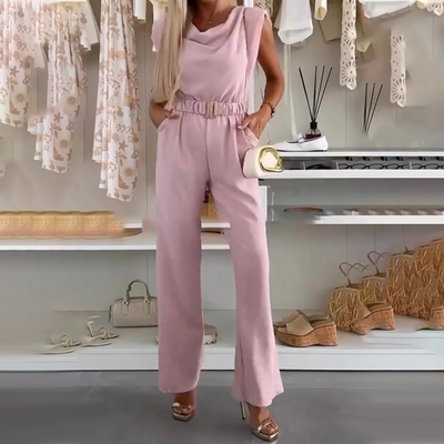🎁61% de réduction🌸Jumpsuit à col drapé sans manches pour femme
