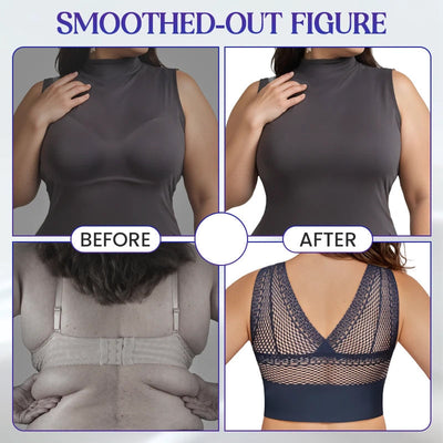 【💖1+1 gratuit】T-shirt en dentelle sans coutures, respirant, avec décolleté plongeant👙