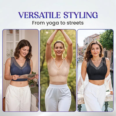 【💖1+1 gratuit】T-shirt en dentelle sans coutures, respirant, avec décolleté plongeant👙